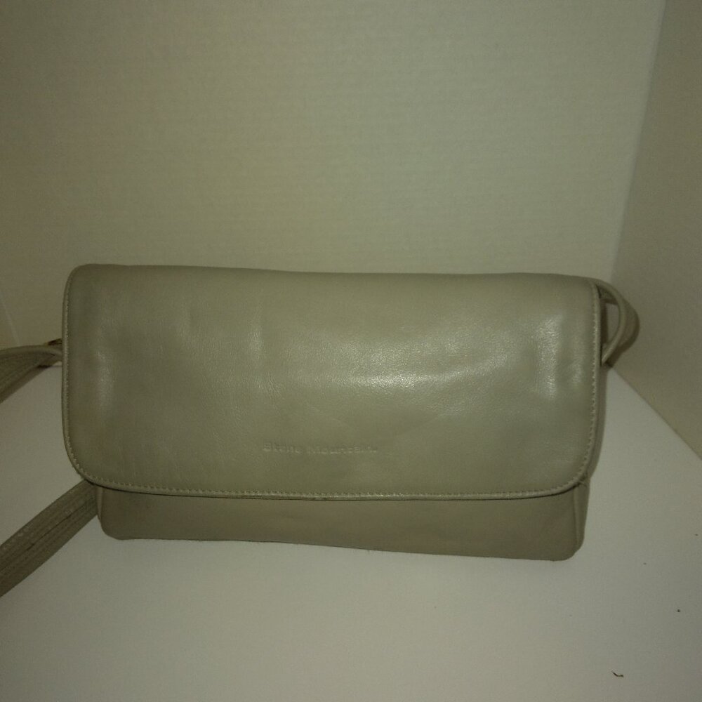 Stone Mountain light taupe leather shoulder bag